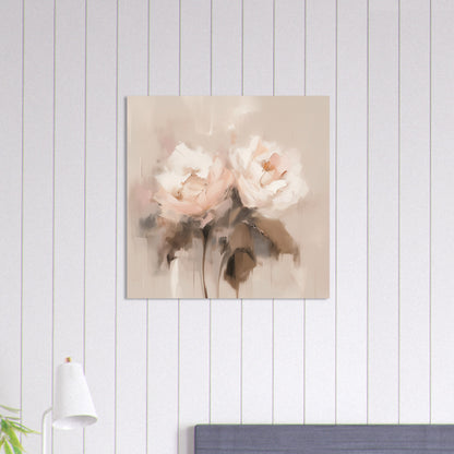 Ballet of Dawn - Gentle Rose Triptych - Abstract Wall Art-poster