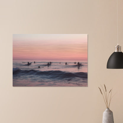 Dusk on the Swells - Serenade of the Surfers - Nature Art-print-on-aluminum