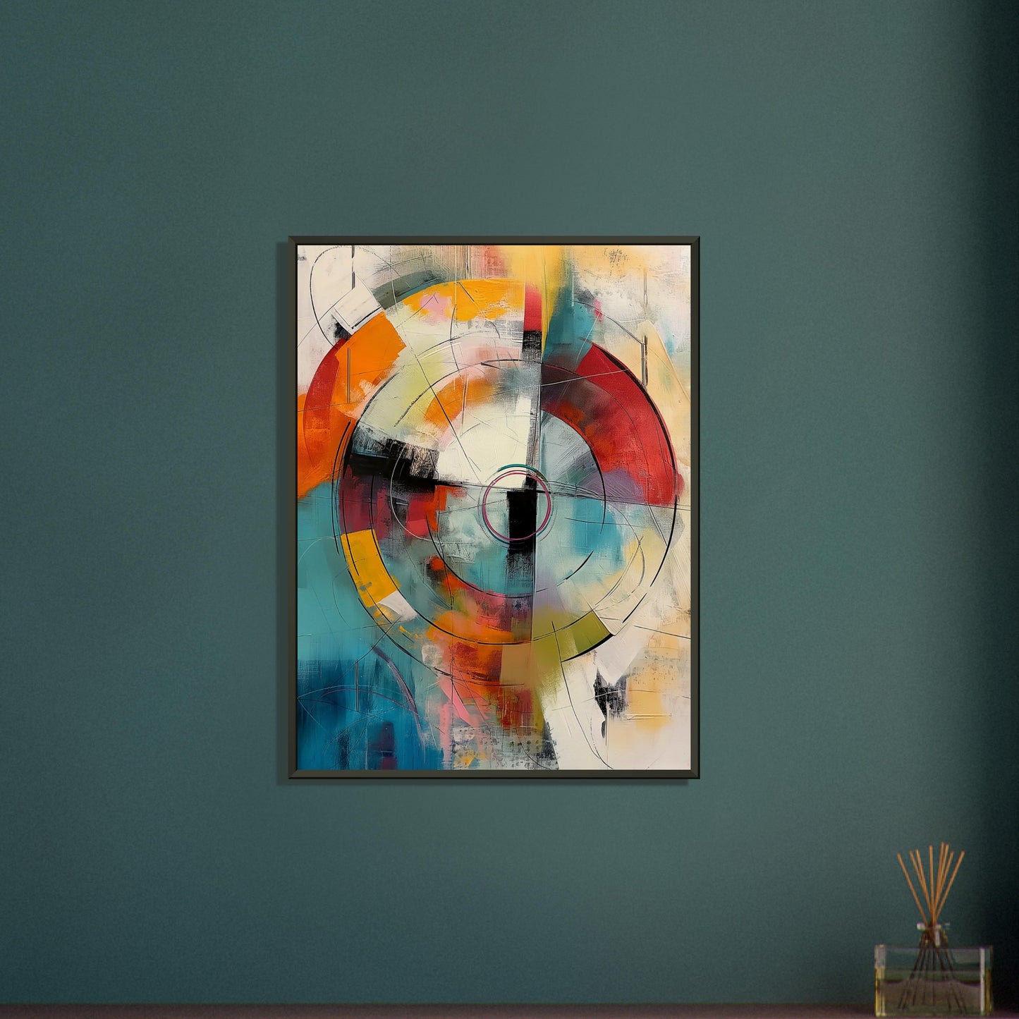 Chromatic Pulse - Modern Abstract Art-print-in-aluminum-frame