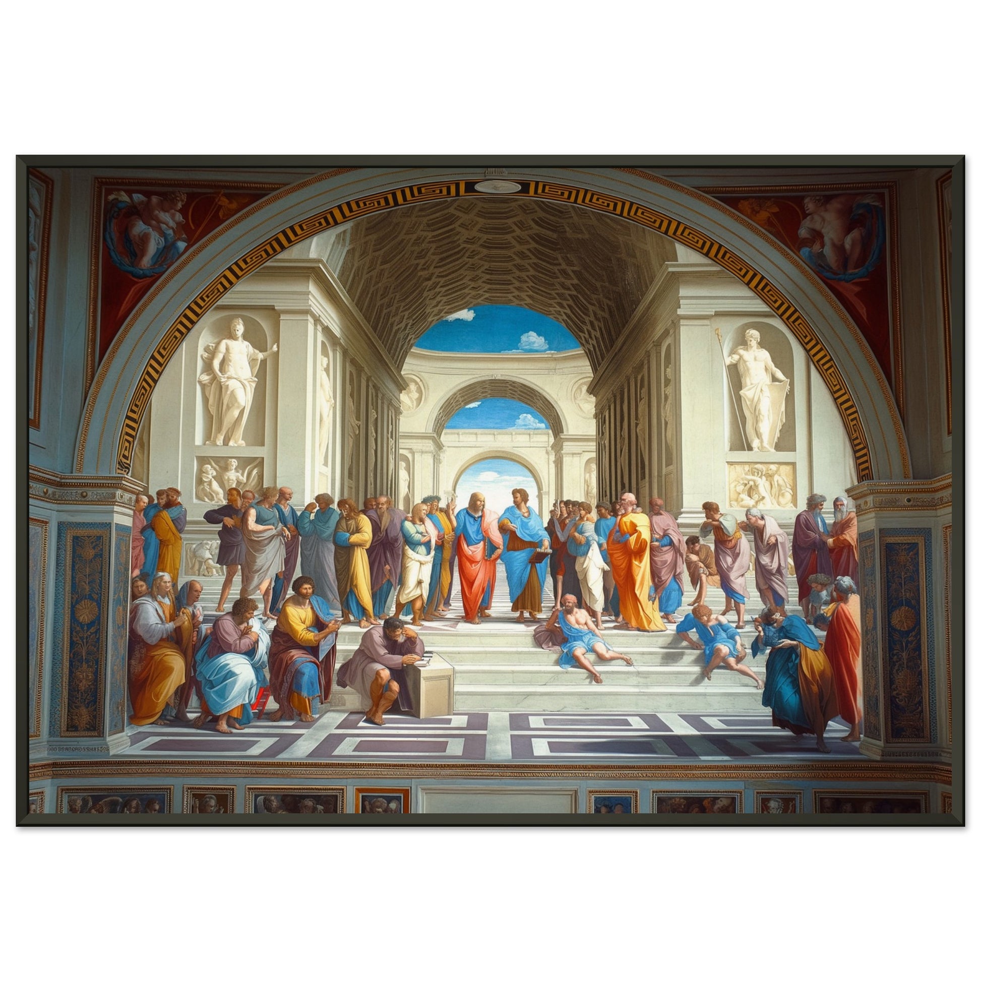 Conclave of Enlightenment - Homage to The School of Athens - Classic Art-print-in-aluminum-frame