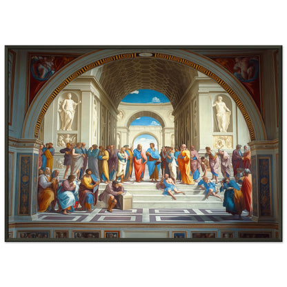 Conclave of Enlightenment - Homage to The School of Athens - Classic Art-print-in-aluminum-frame