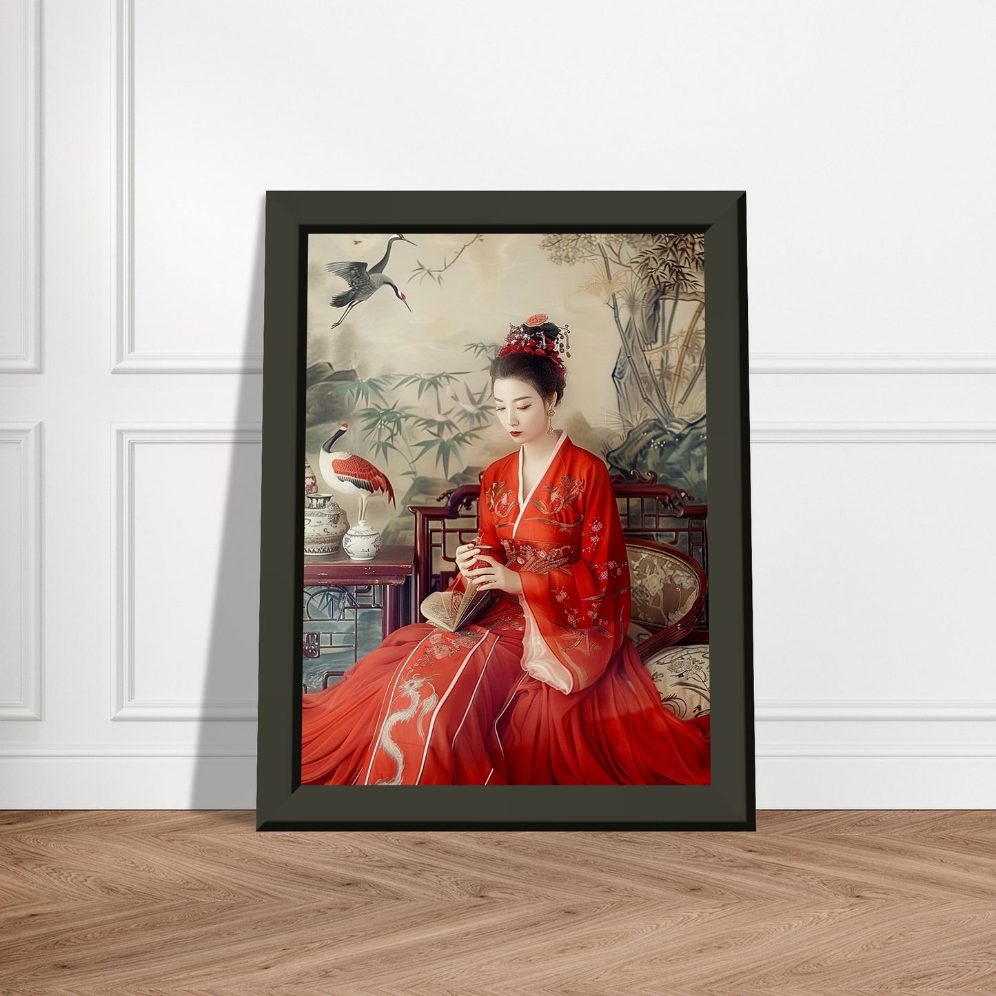 Crimson Solitude - Classic Art-print-in-aluminum-frame