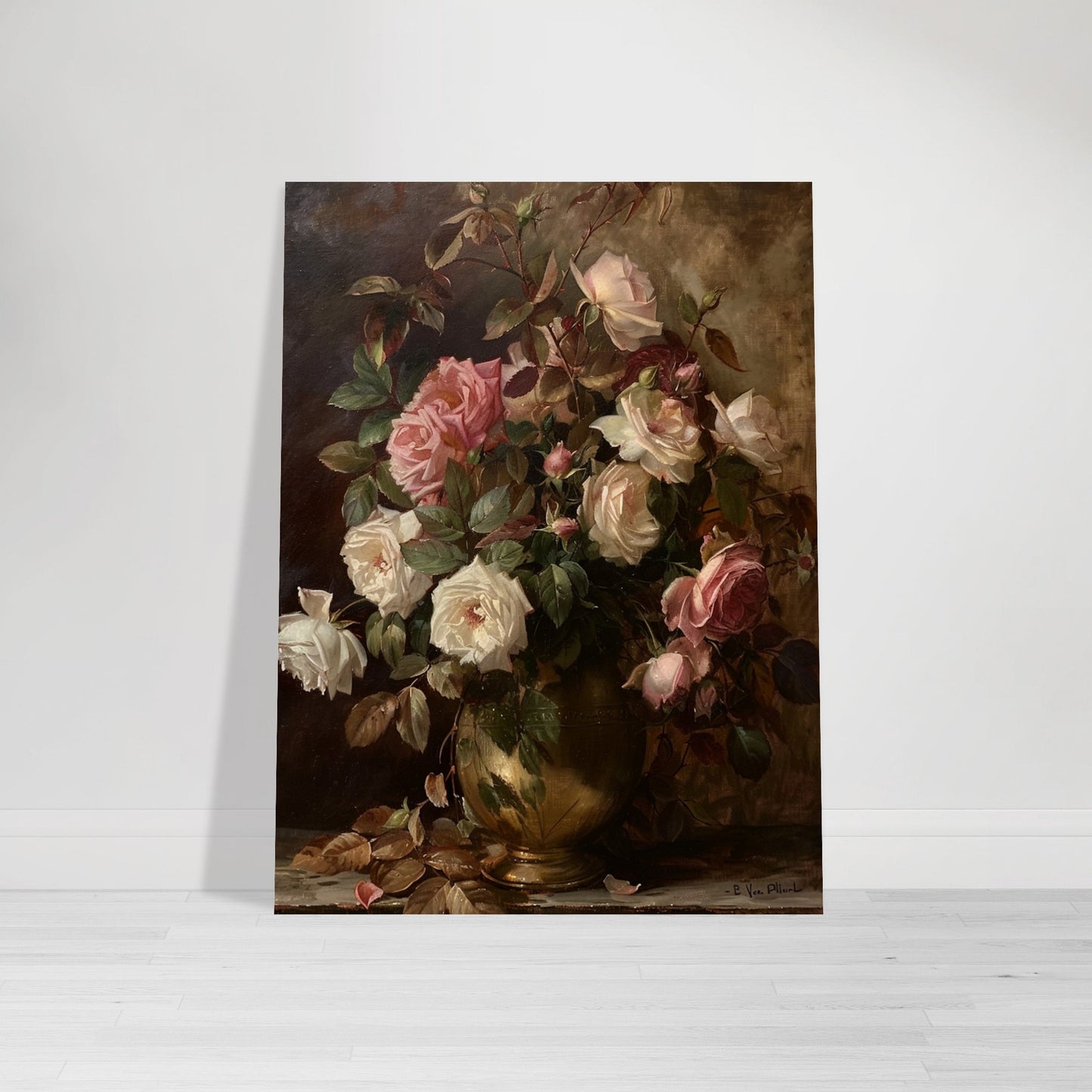 Opulent Blooms - Classical Rose Still Life - Still life art pieces-poster