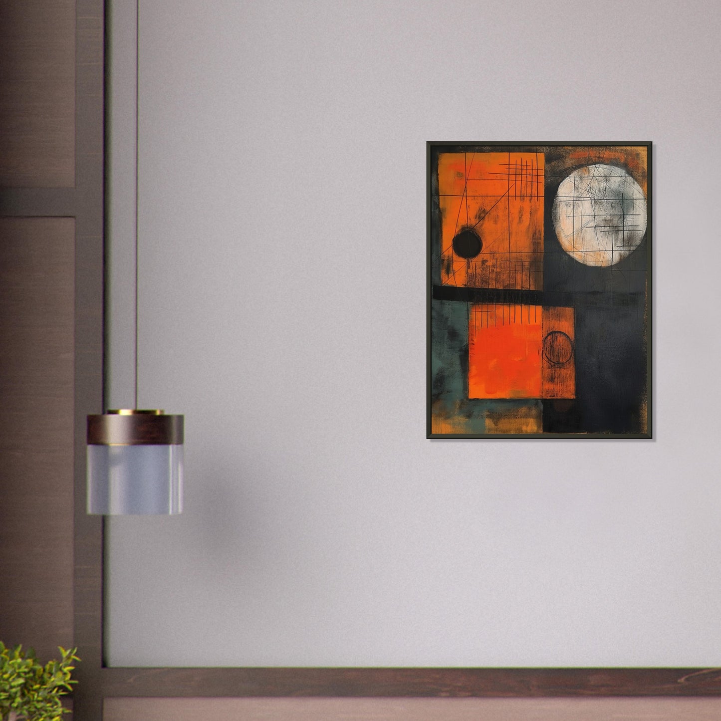 Geometric Resonance - Abstract wall art-print-in-aluminum-frame