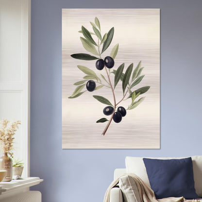 Verdant Vitality - Black Olive Branch - Fine arts-print-on-aluminum