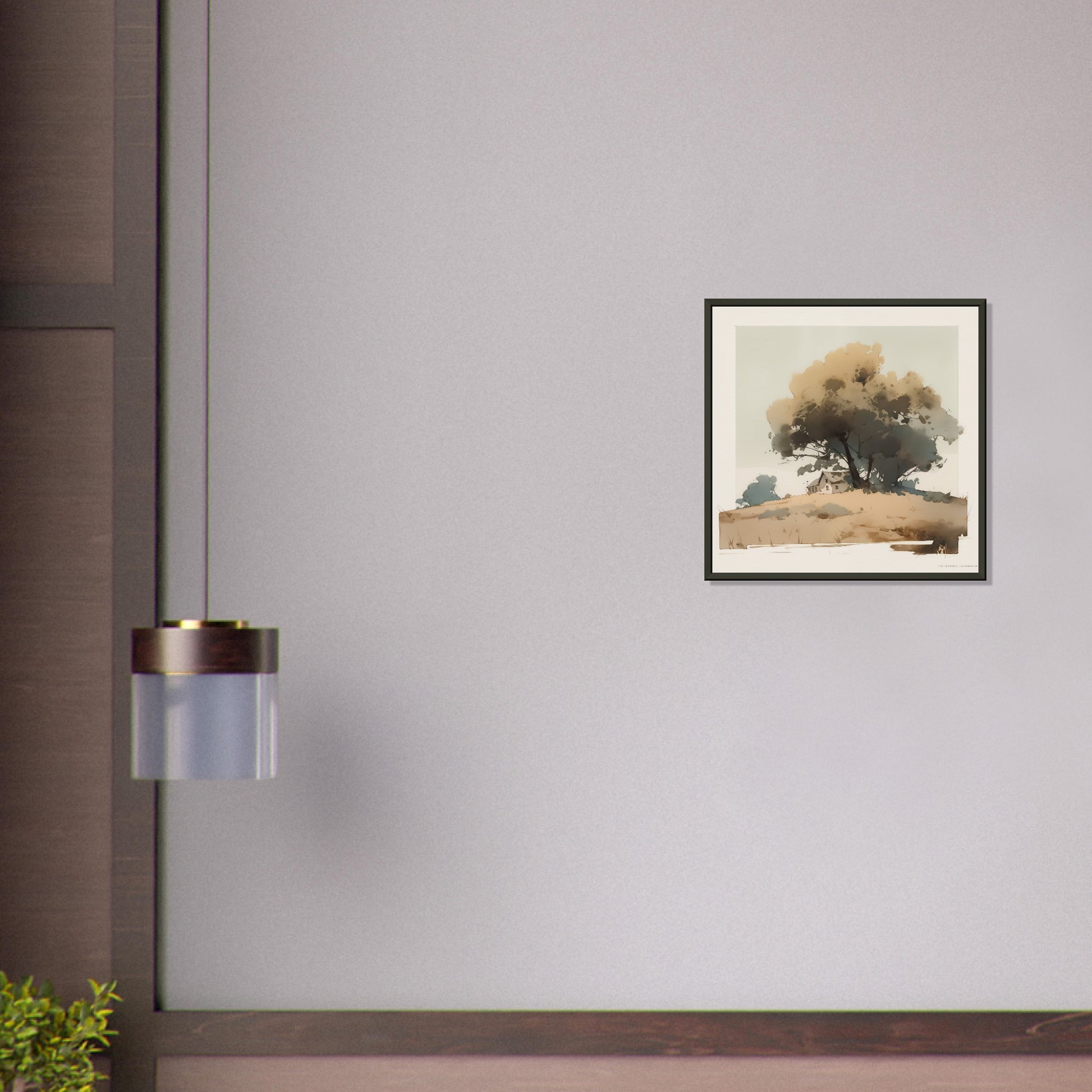 Haven of Solitude - Rustic Countryside Repose - Landscape Art-print-in-aluminum-frame