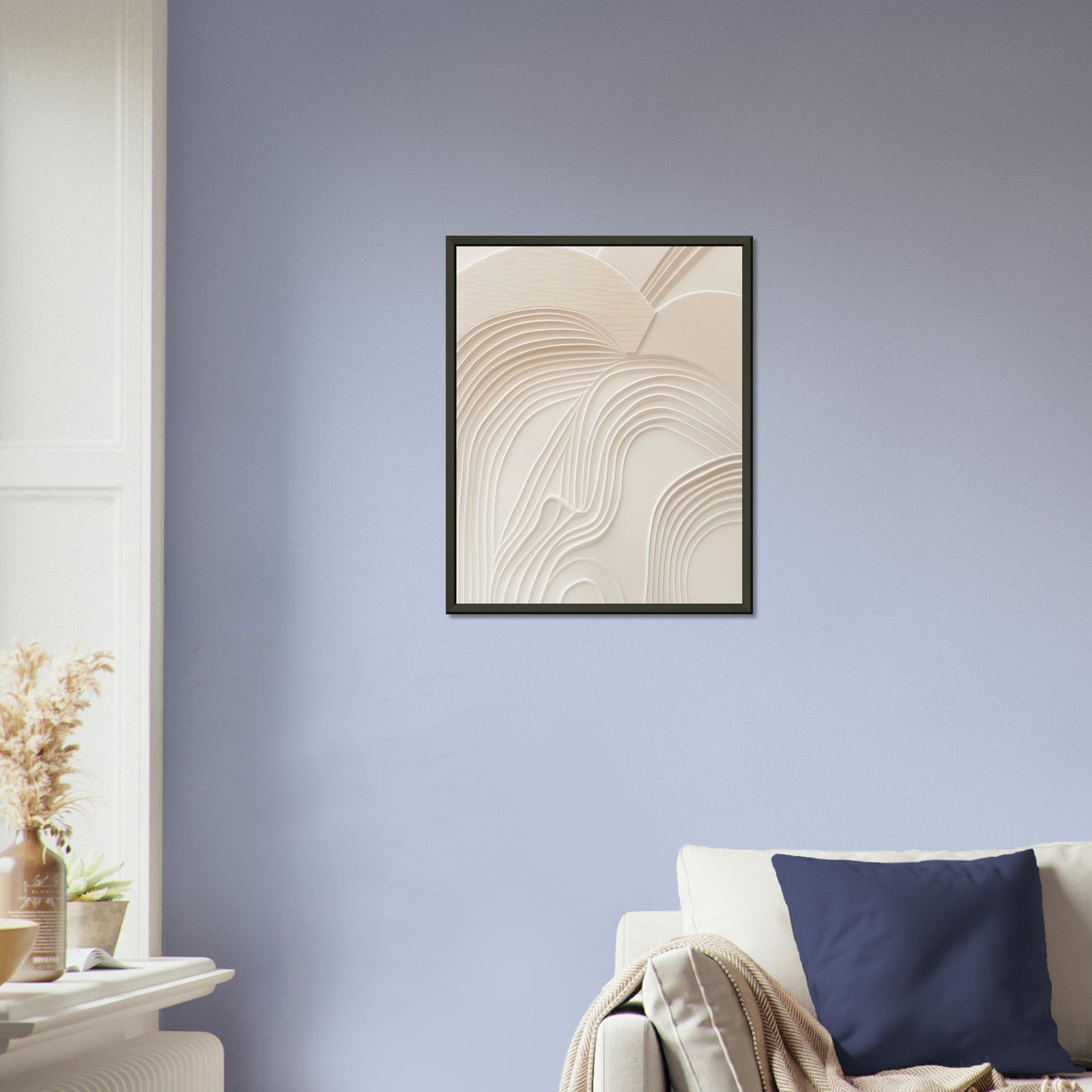 Sculptural Serenity - Abstract wall art-print-in-aluminum-frame