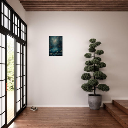 Tranquil Pond - A Serene Water Lily Dreamscape - Fantasy Art-print-on-aluminum