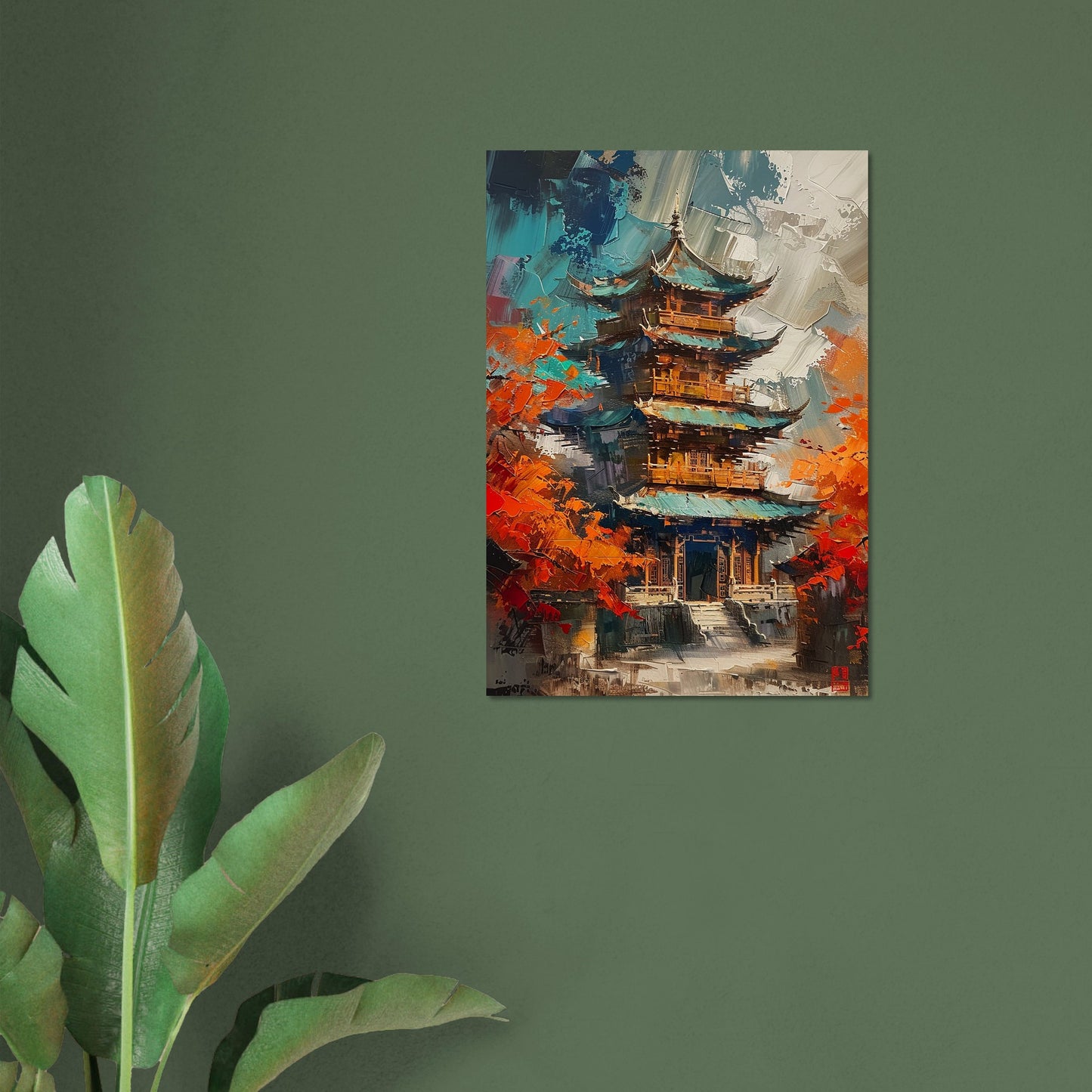 Autumn Monastery - Abstract Wall Art-poster