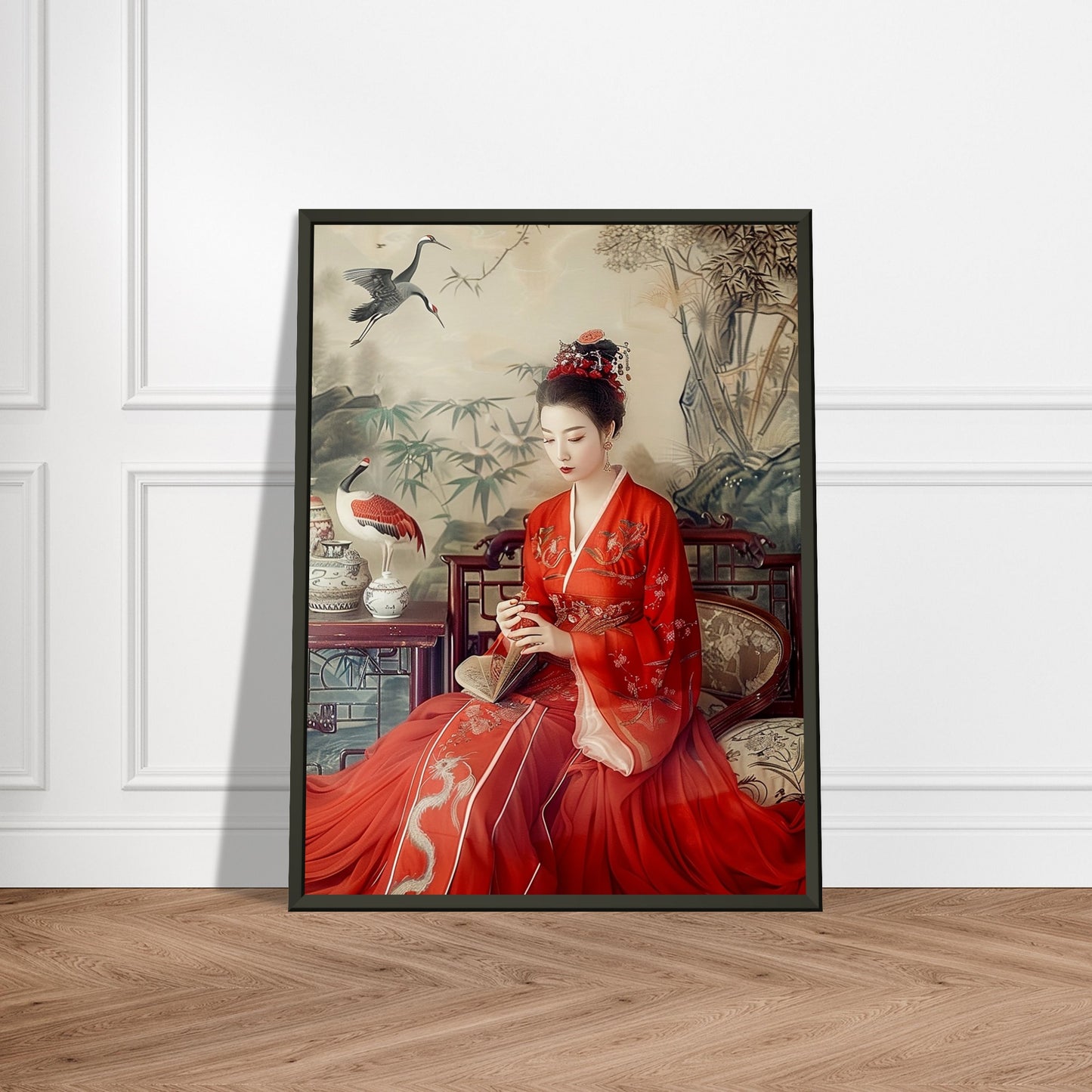 Crimson Solitude - Classic Art-print-in-aluminum-frame