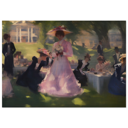 Garden Gala - Elegance Under the Elms - Classic Art-print-on-aluminum