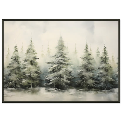 Enchanted Frost - The Winter Forest Ballet - Landscape Art-print-in-aluminum-frame