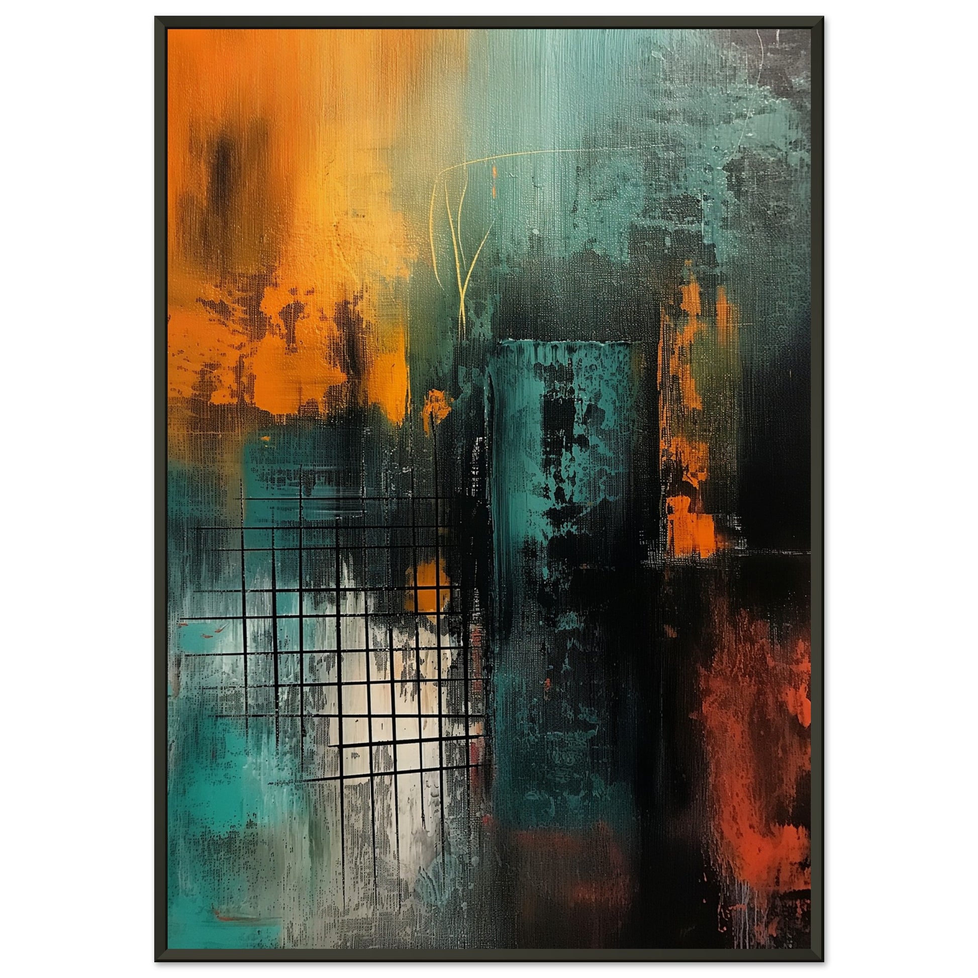 Urban Metamorphosis - Abstract Wall Art-print-in-aluminum-frame