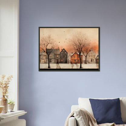 Twilight Repose - Winter in Watercolor - Nature Art-print-in-aluminum-frame