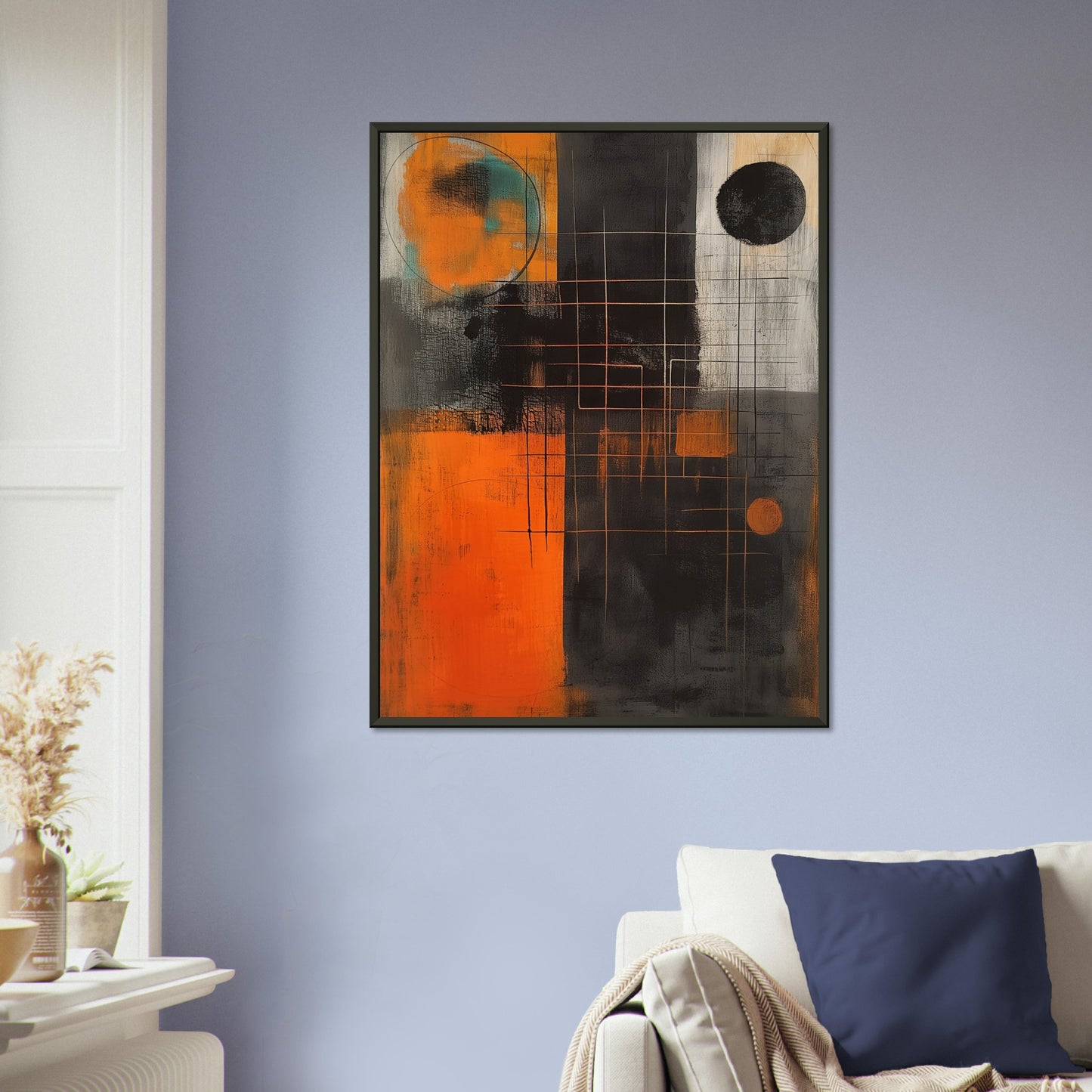 Geometric Dusk - Abstract wall art-print-in-aluminum-frame