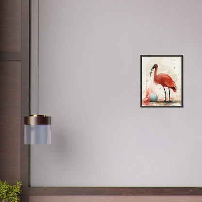 Crimson Sentinel - Elegance in Repose - Nature Art-print-in-aluminum-frame