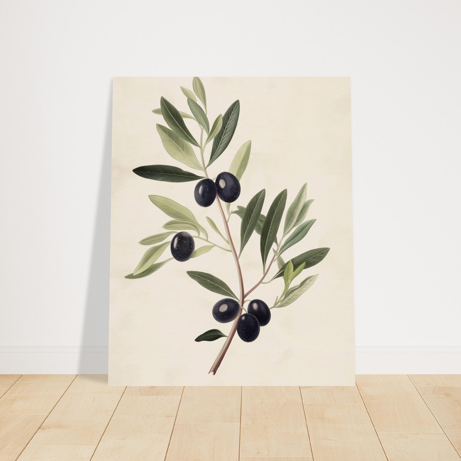 Verdant Vitality - Black Olive Branch - Fine arts-poster