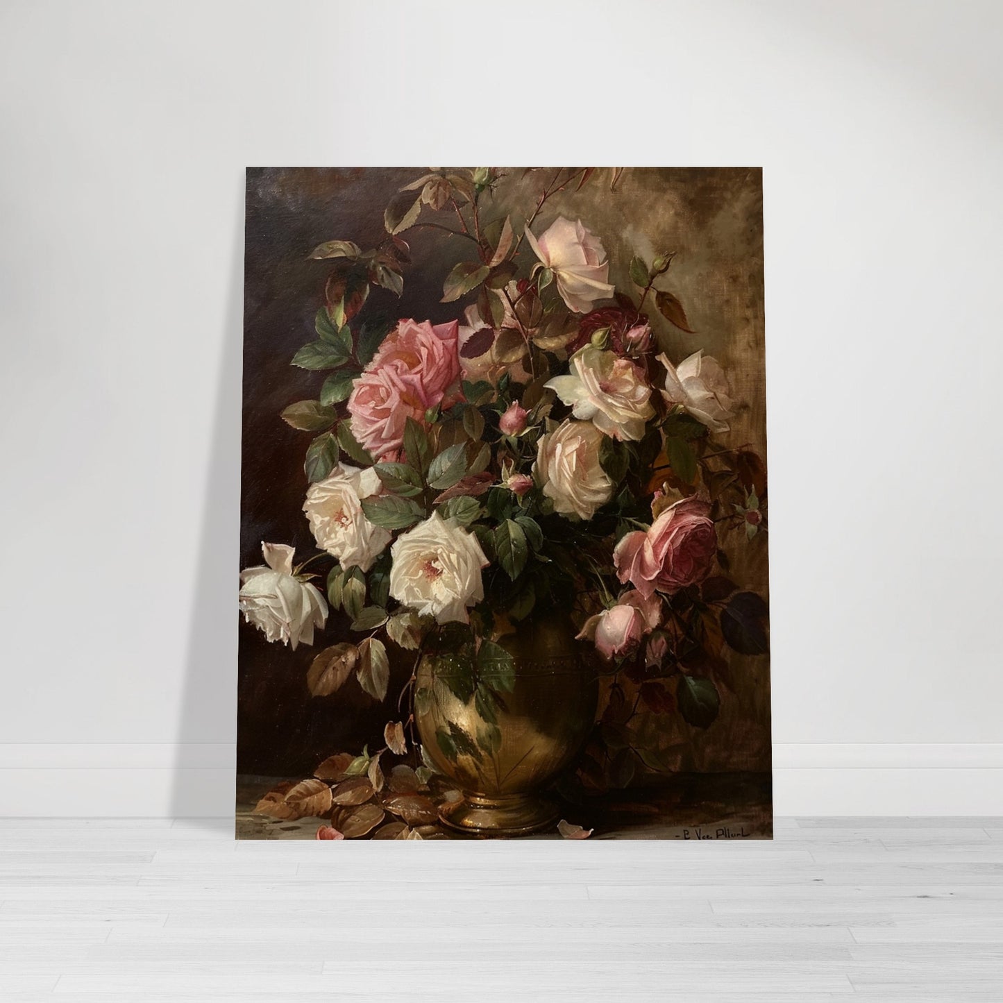 Opulent Blooms - Classical Rose Still Life - Still life art pieces-poster