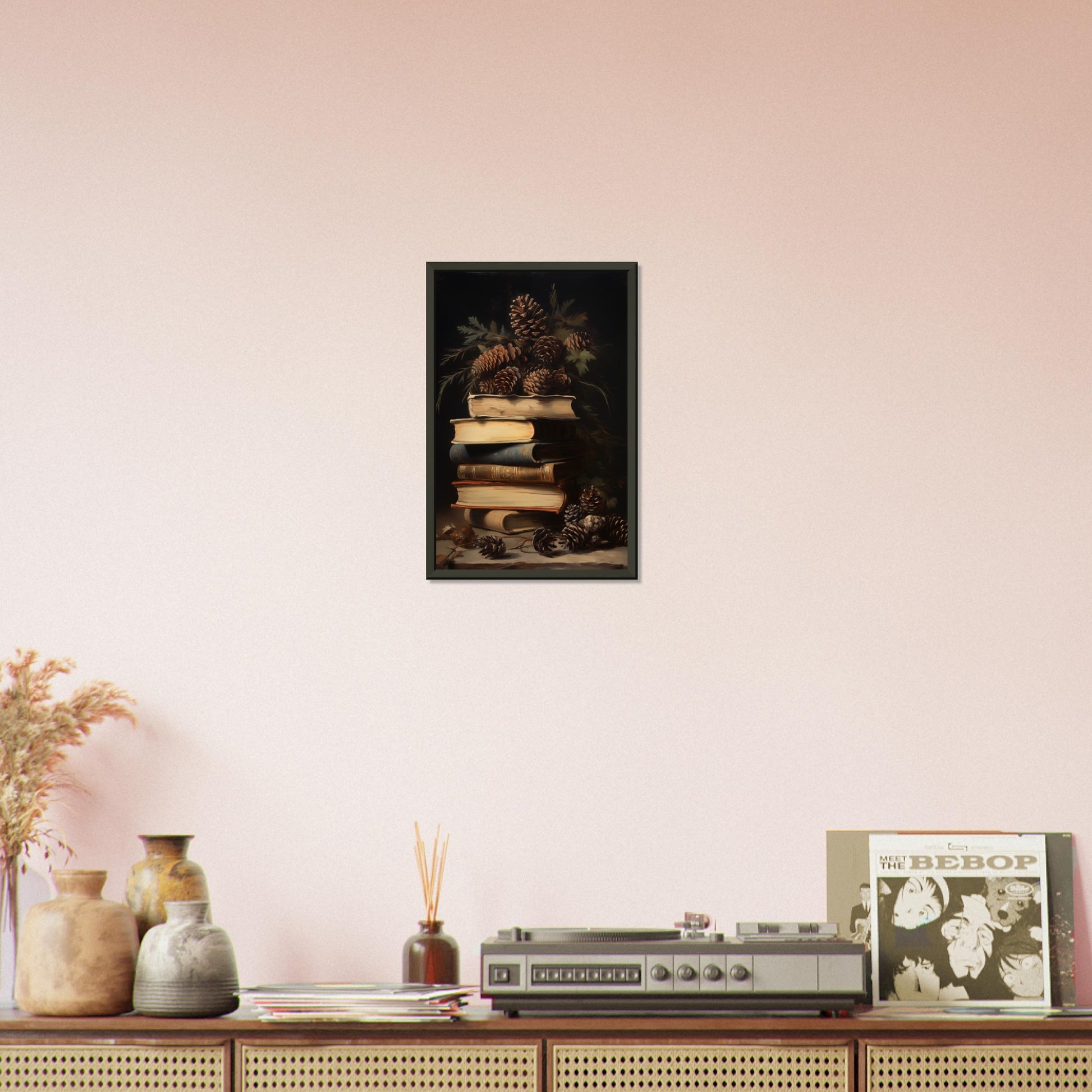 Whispers of the Woodland Library - Still Life Art Pieces-print-in-aluminum-frame