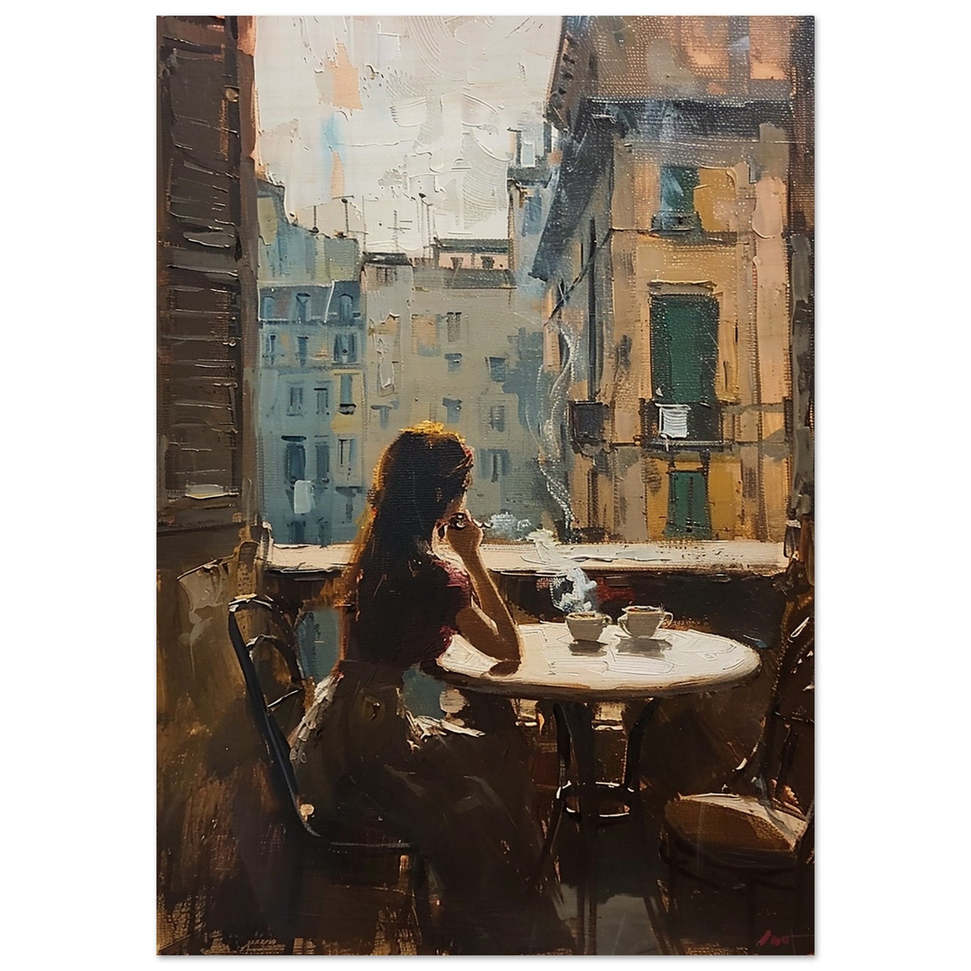 Solitude in the City - Fine arts-print-on-wood