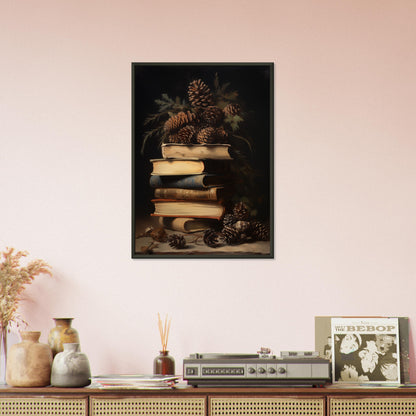 Whispers of the Woodland Library - Still Life Art Pieces-print-in-aluminum-frame