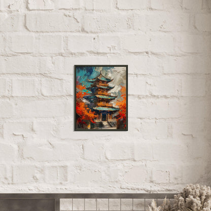 Autumn Monastery - Abstract Wall Art-print-in-aluminum-frame