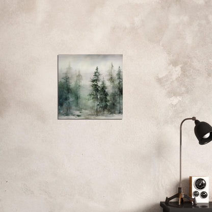 Emerald Enclave - The Forest’s Winter Cloak - Landscape Art-print-on-aluminum