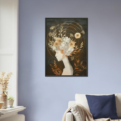 Golden Reverie - Fantasy Art-print-in-aluminum-frame