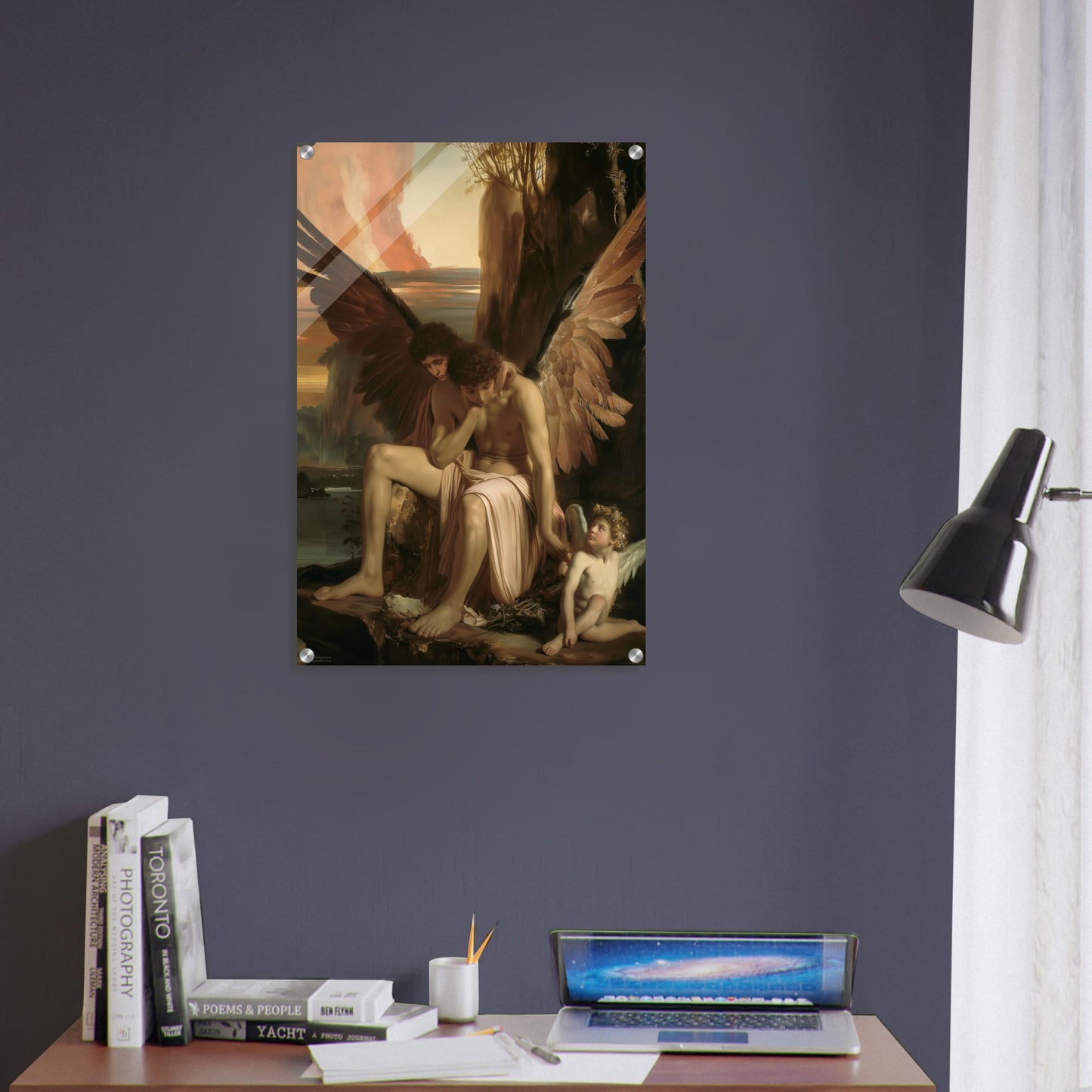 Celestial Aegis - Guardians at Dusk - Classic Art-print-on-acrylic