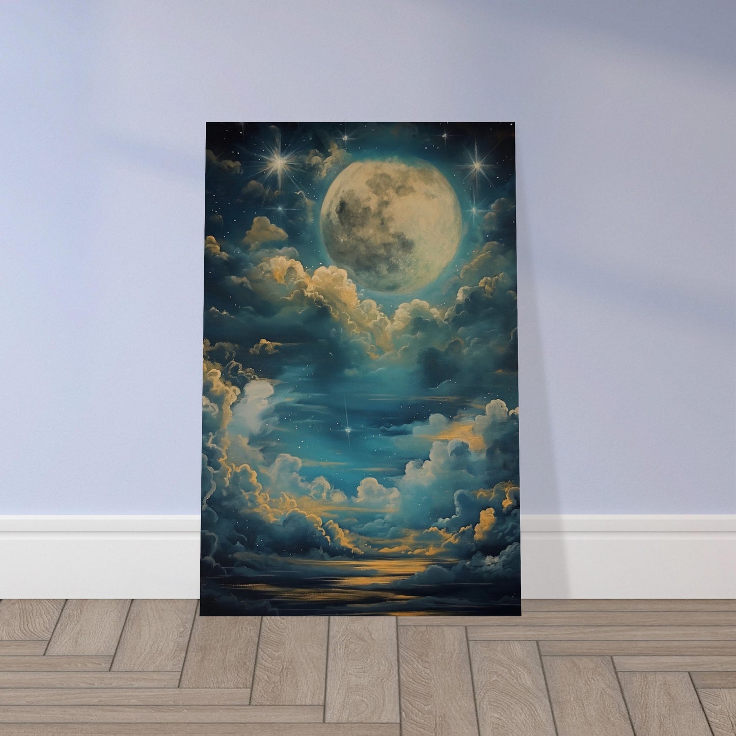 Lunar Sonata - An Evening's Rhapsody in Blue - Fantasy Art-poster