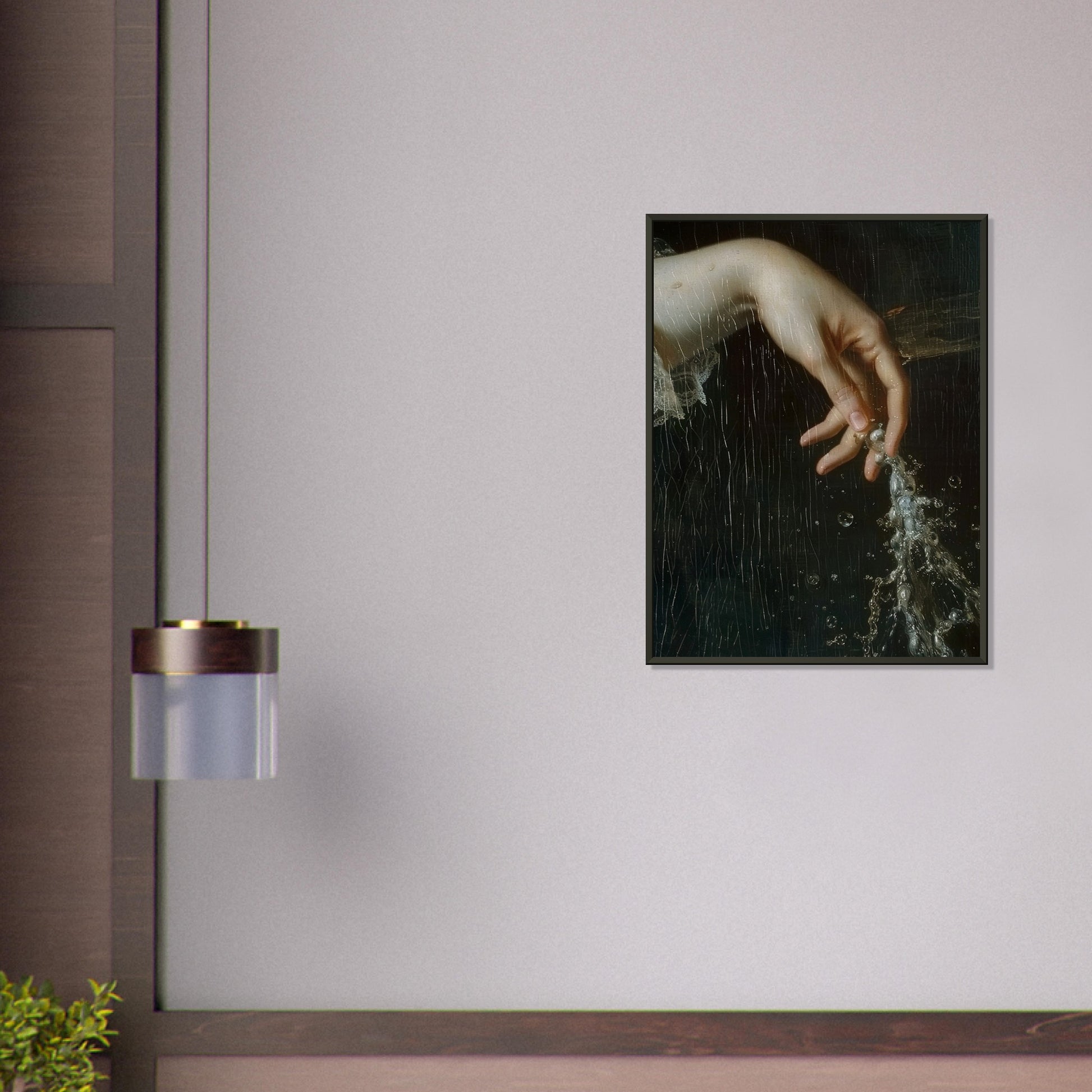 Ephemeral Touch - The Poetry of Water and Light - Fine Arts-print-in-aluminum-frame