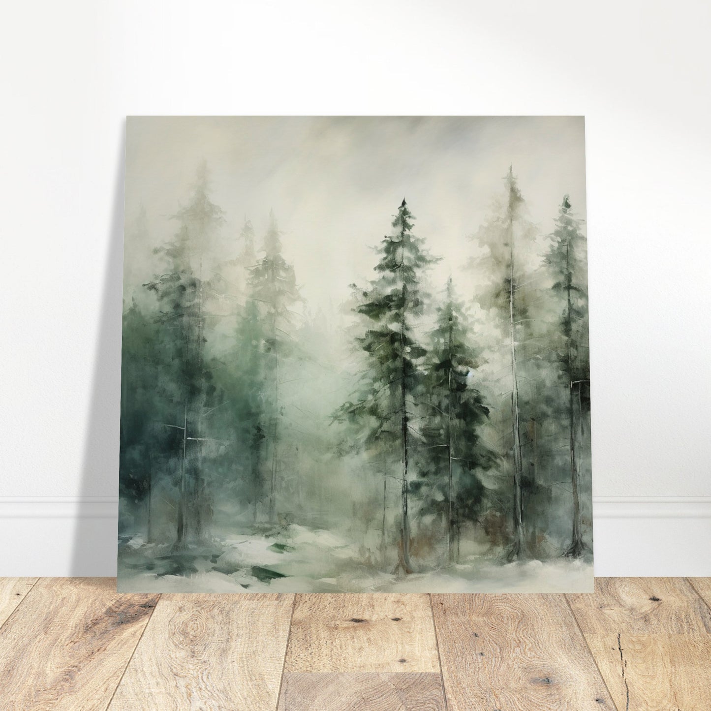 Emerald Enclave - The Forest’s Winter Cloak - Landscape Art-poster