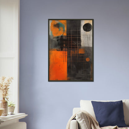 Geometric Dusk - Abstract wall art-print-in-aluminum-frame