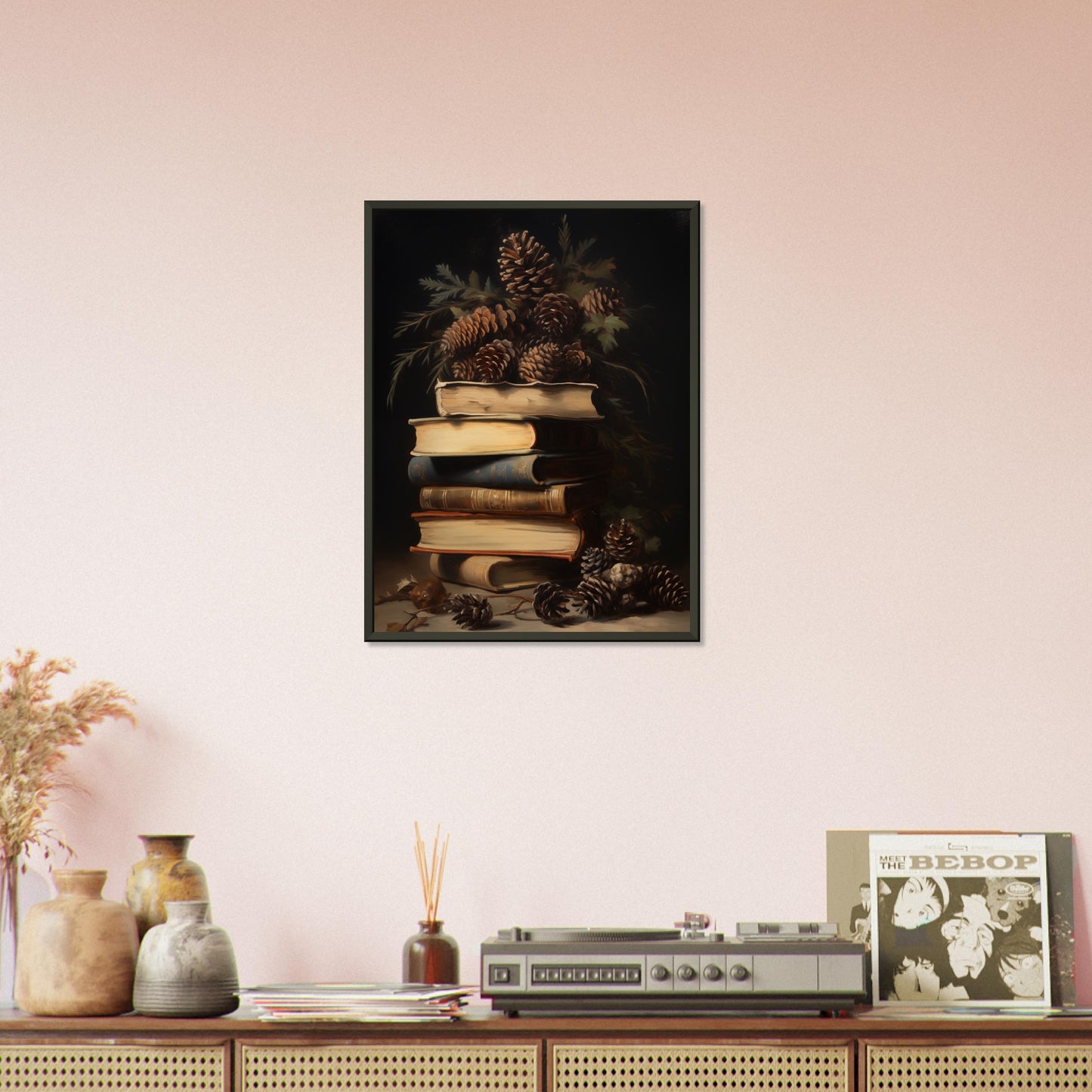 Whispers of the Woodland Library - Still Life Art Pieces-print-in-aluminum-frame