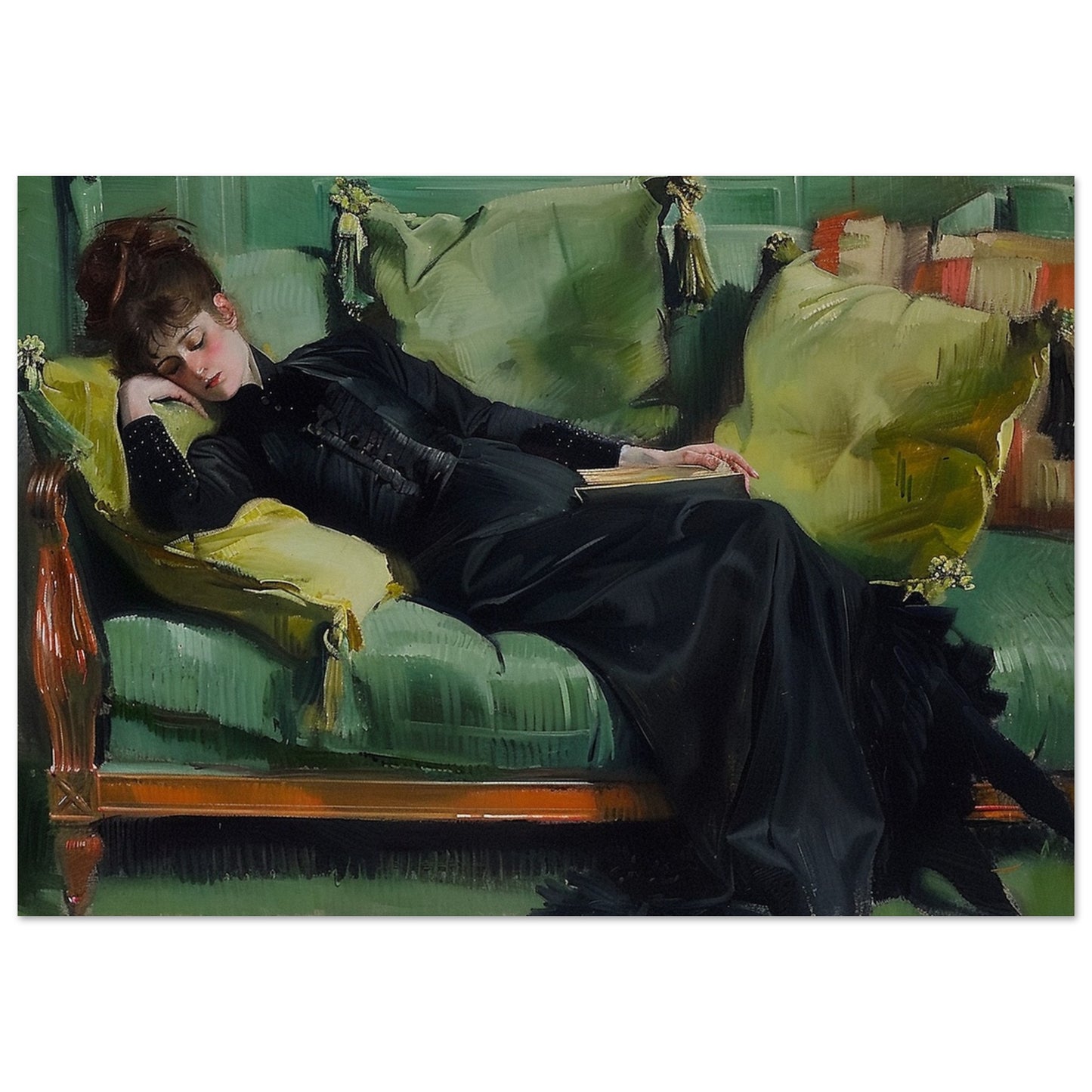 Repose in Reverie - A Moment Suspended in Time - Classic Art-print-on-foam-board