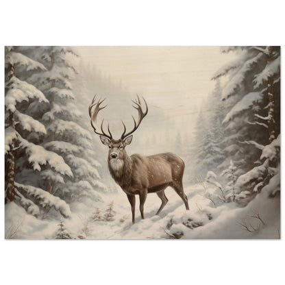 Sovereign of the Snow - Nature Art-print-on-wood