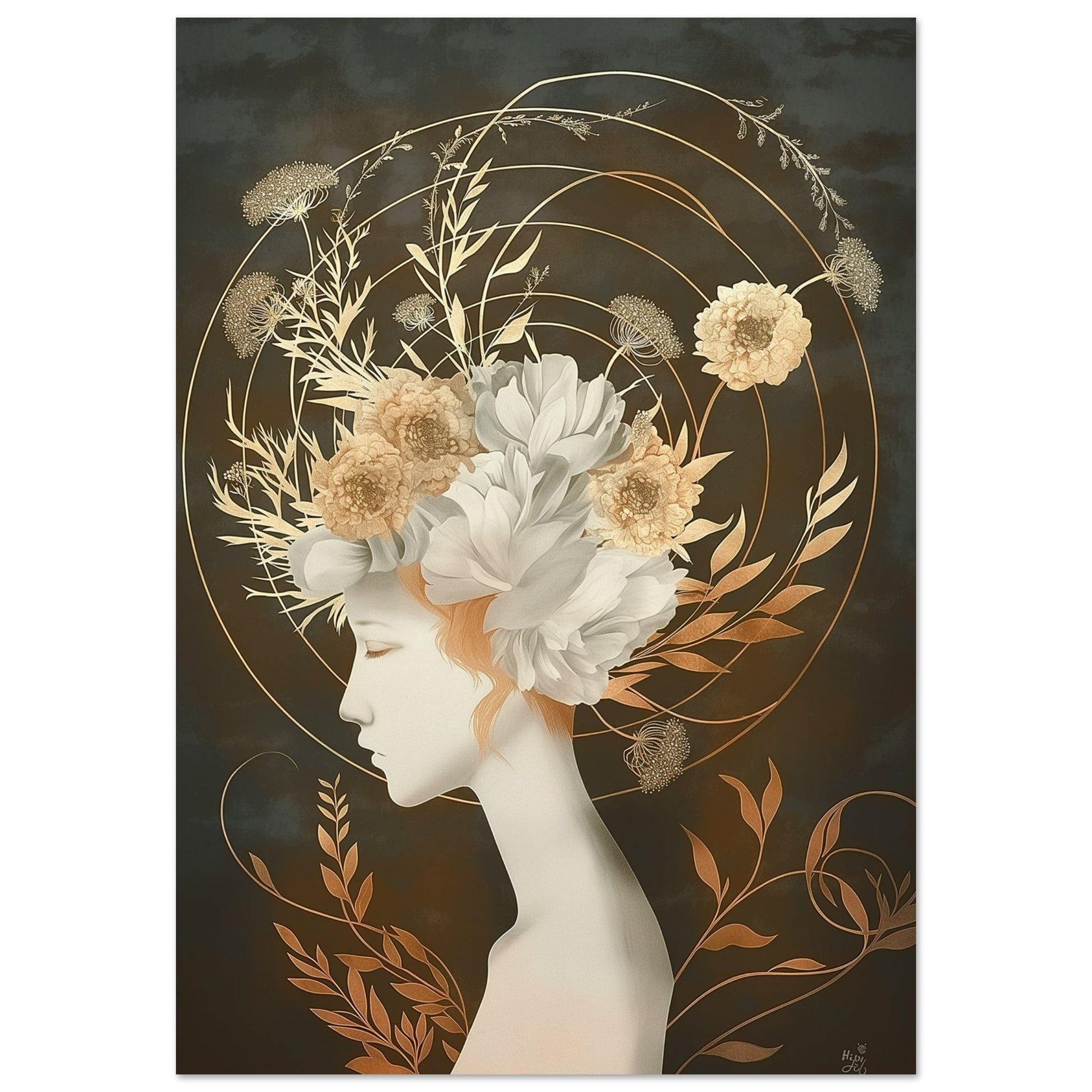 Golden Reverie - Fantasy Art-print-on-foam-board