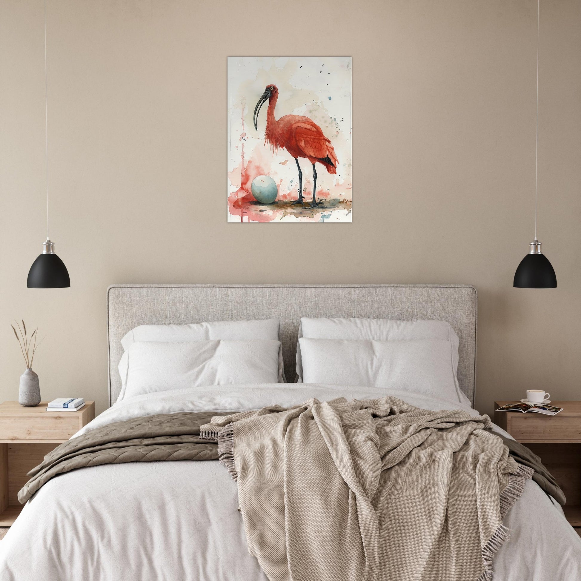 Crimson Sentinel - Elegance in Repose - Nature Art-print-on-foam-board