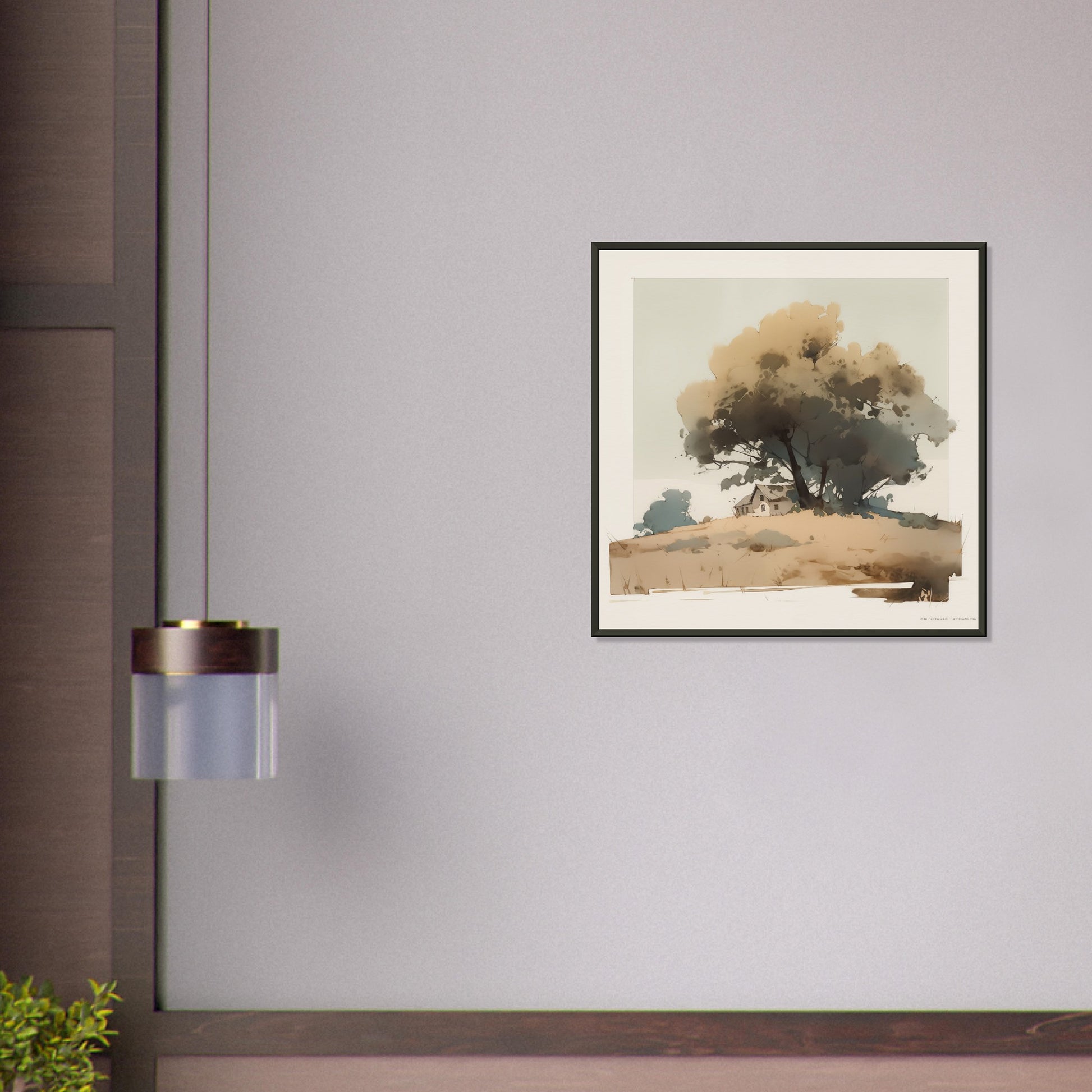 Haven of Solitude - Rustic Countryside Repose - Landscape Art-print-in-aluminum-frame