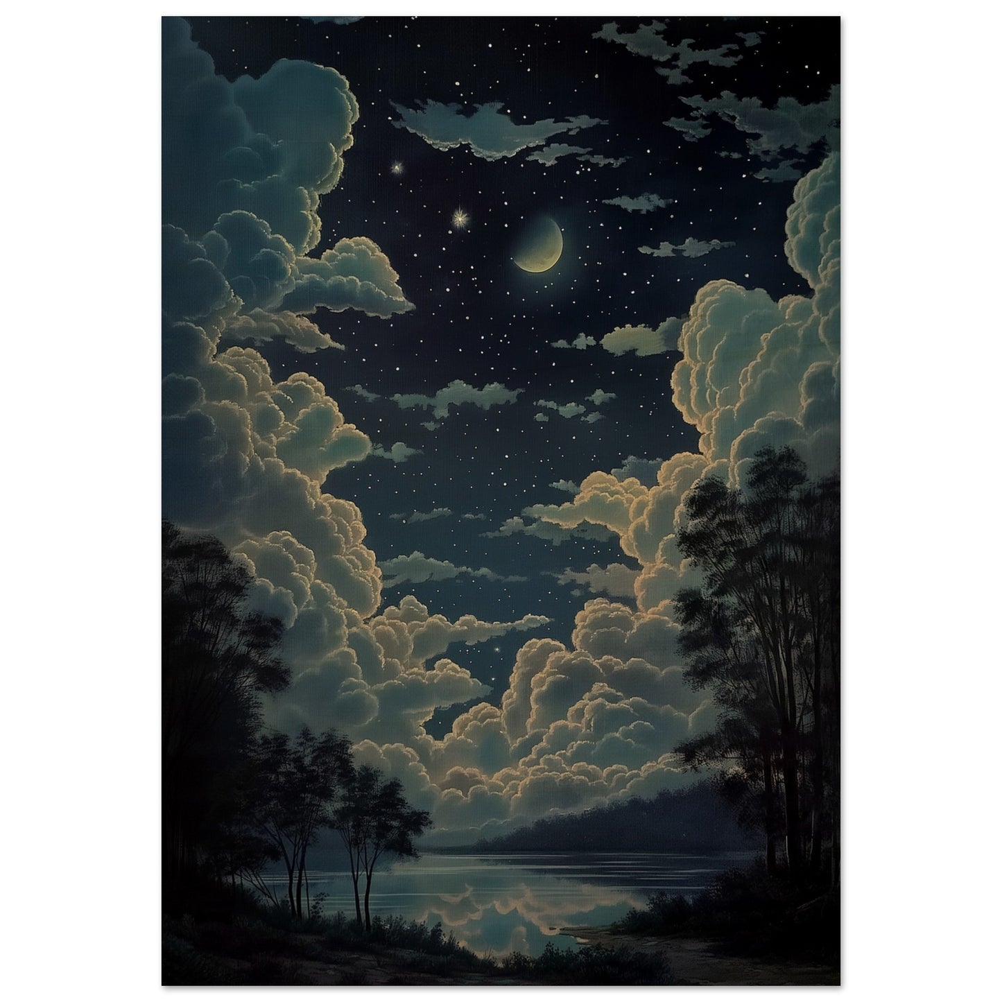 Celestial Symphony - Landscape Art-print-on-wood