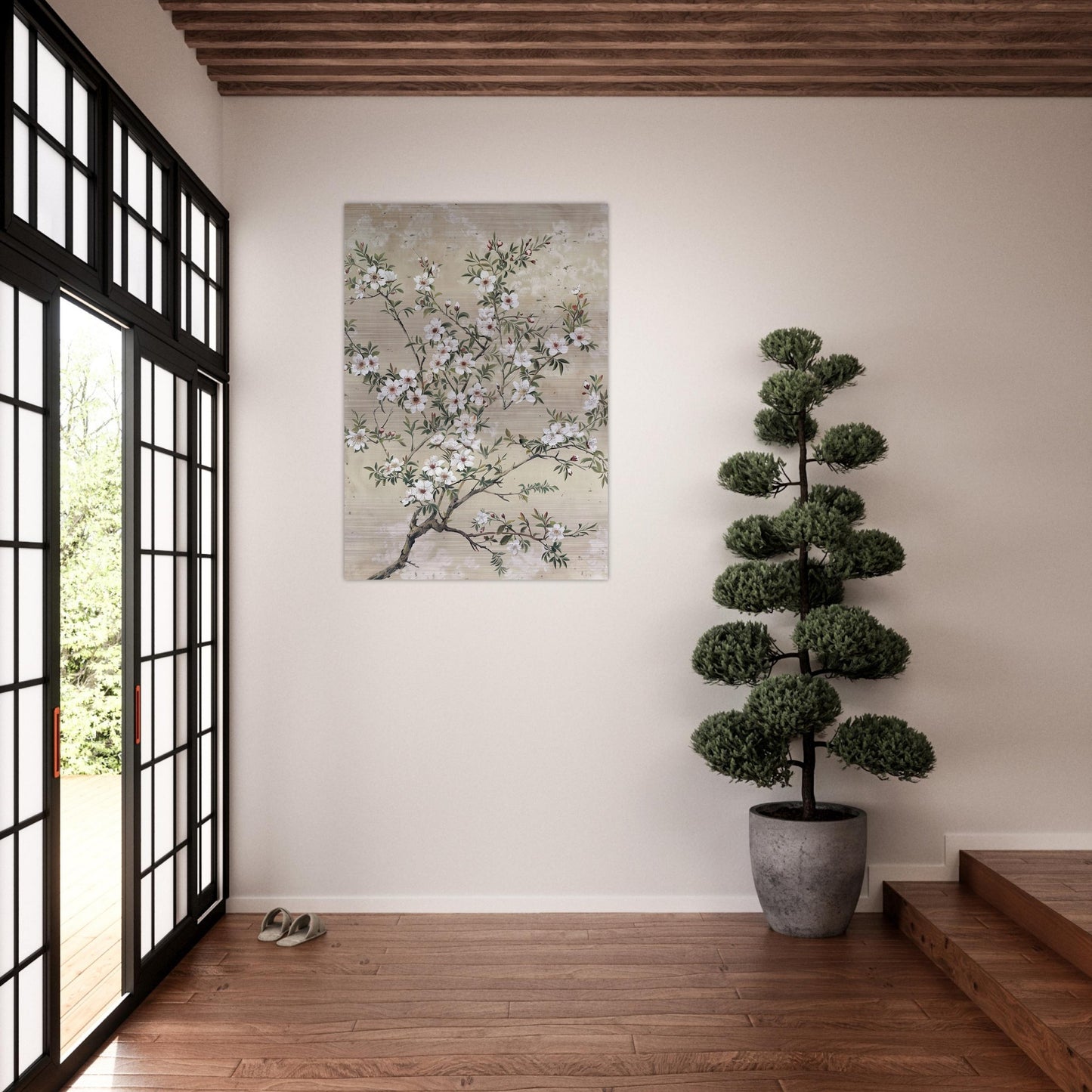 Spring's First Blush - Japanese Sakura Blossoms Art - Floral Art-print-on-aluminum