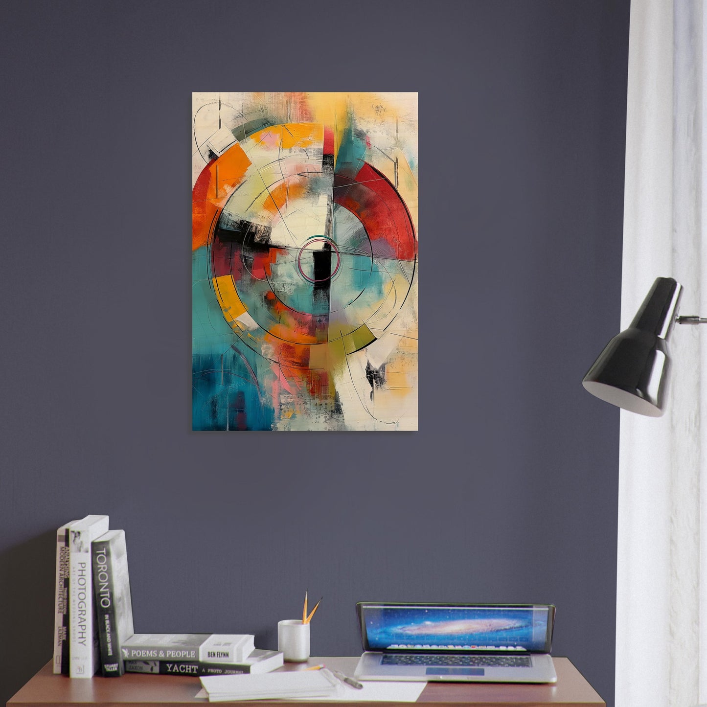 Chromatic Pulse - Modern Abstract Art-print-on-wood