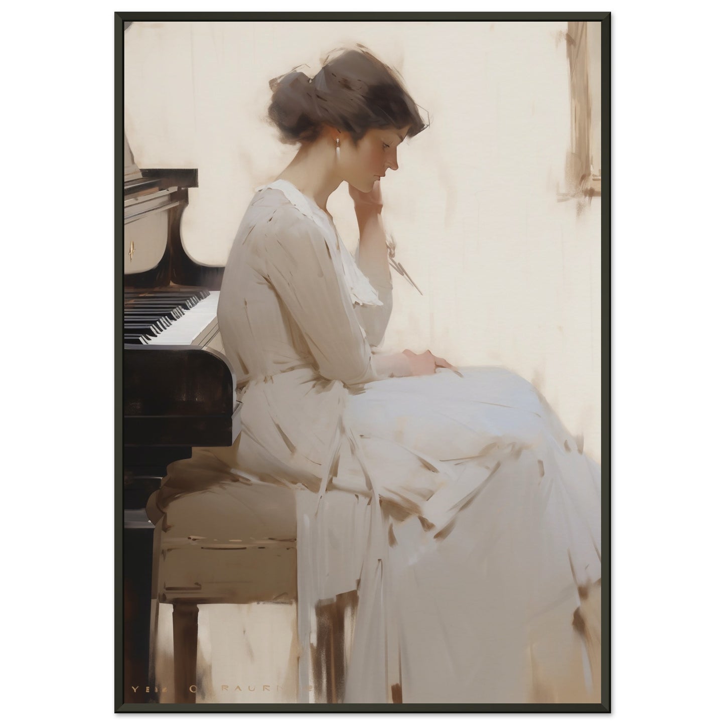 Sonatas Silent Muse A Pensive Melody - Classic Art-print-in-aluminum-frame