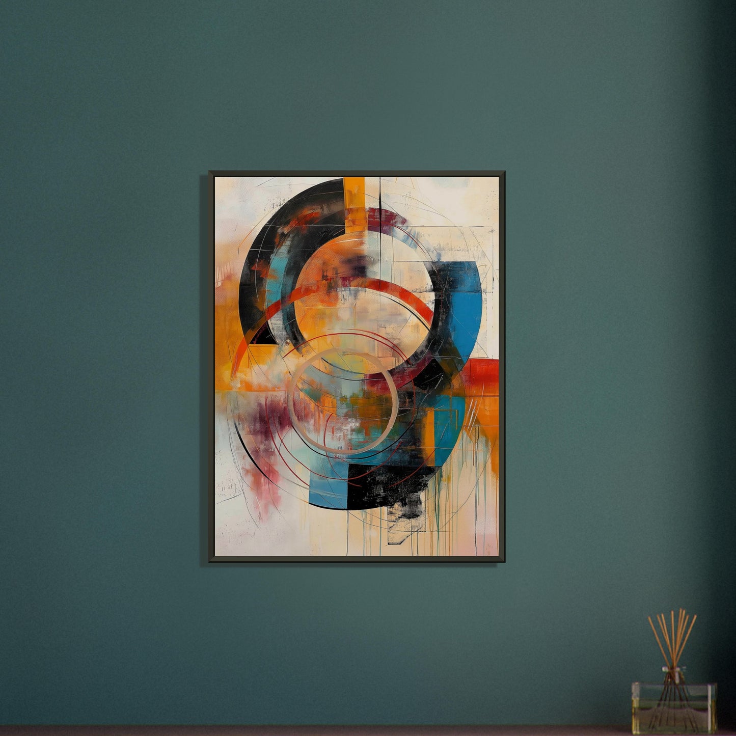 Chromatic Vortex - Modern Abstract Art-print-in-aluminum-frame