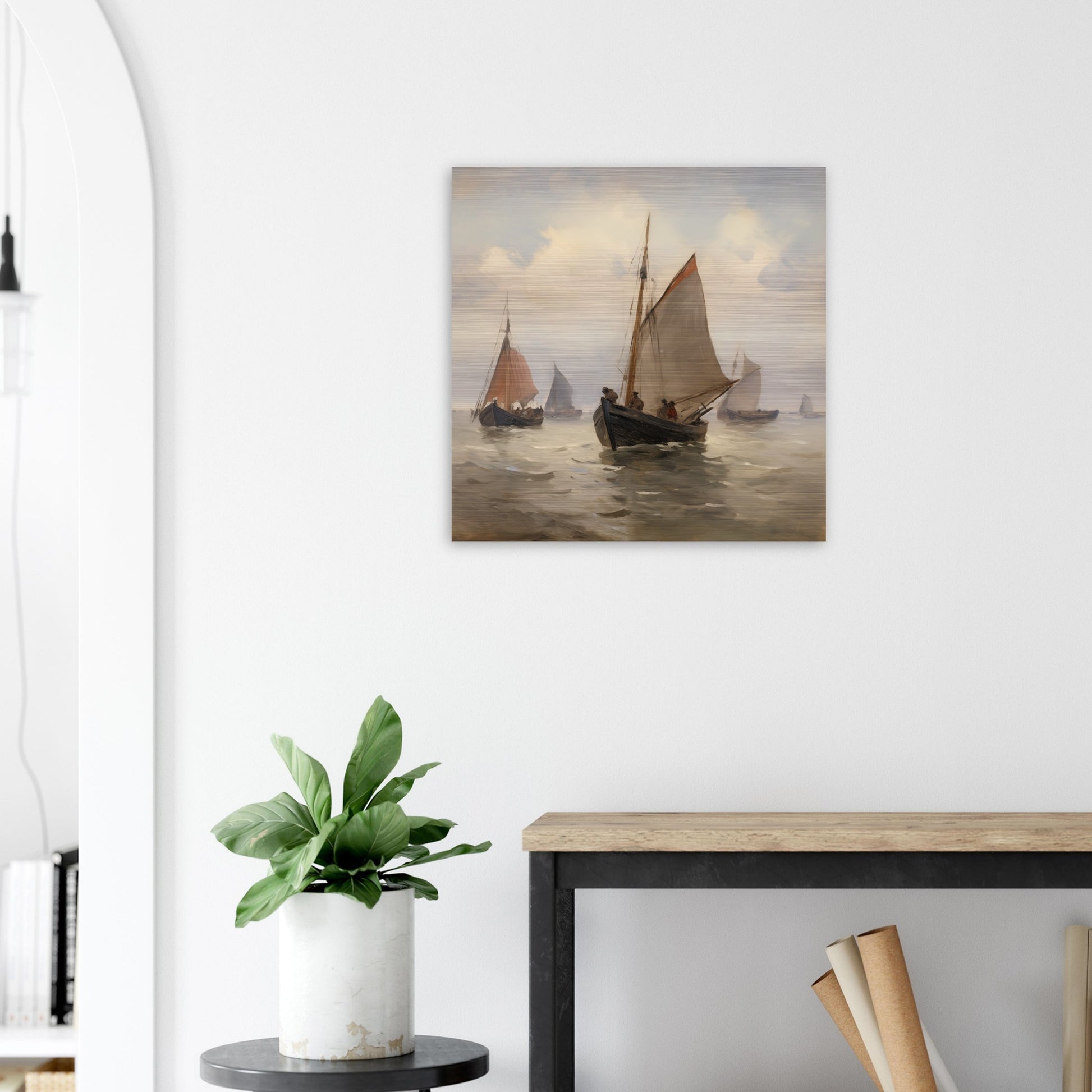 Voyage of Serenity - Nautical Elegance - Classic Art-print-on-aluminum