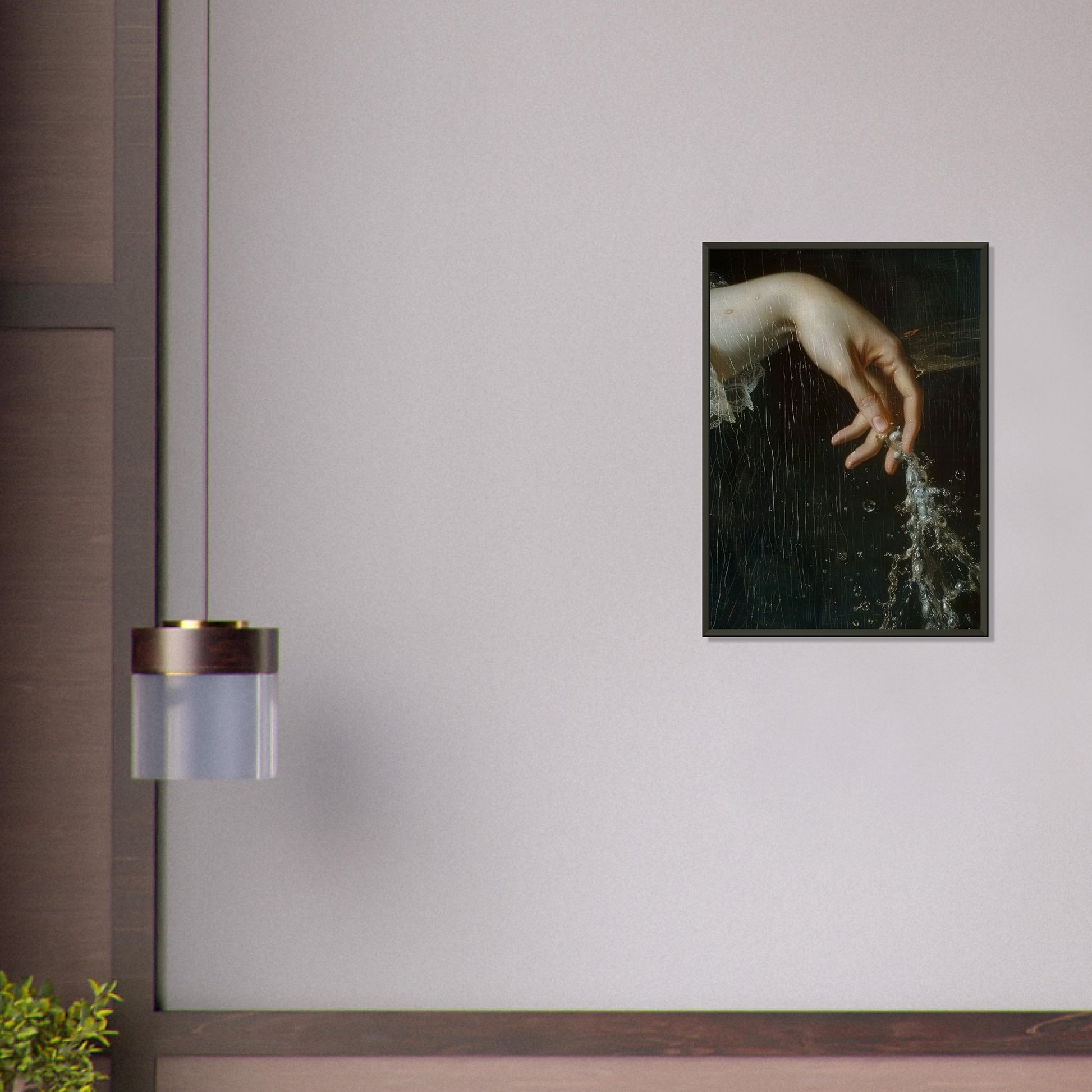 Ephemeral Touch - The Poetry of Water and Light - Fine Arts-print-in-aluminum-frame