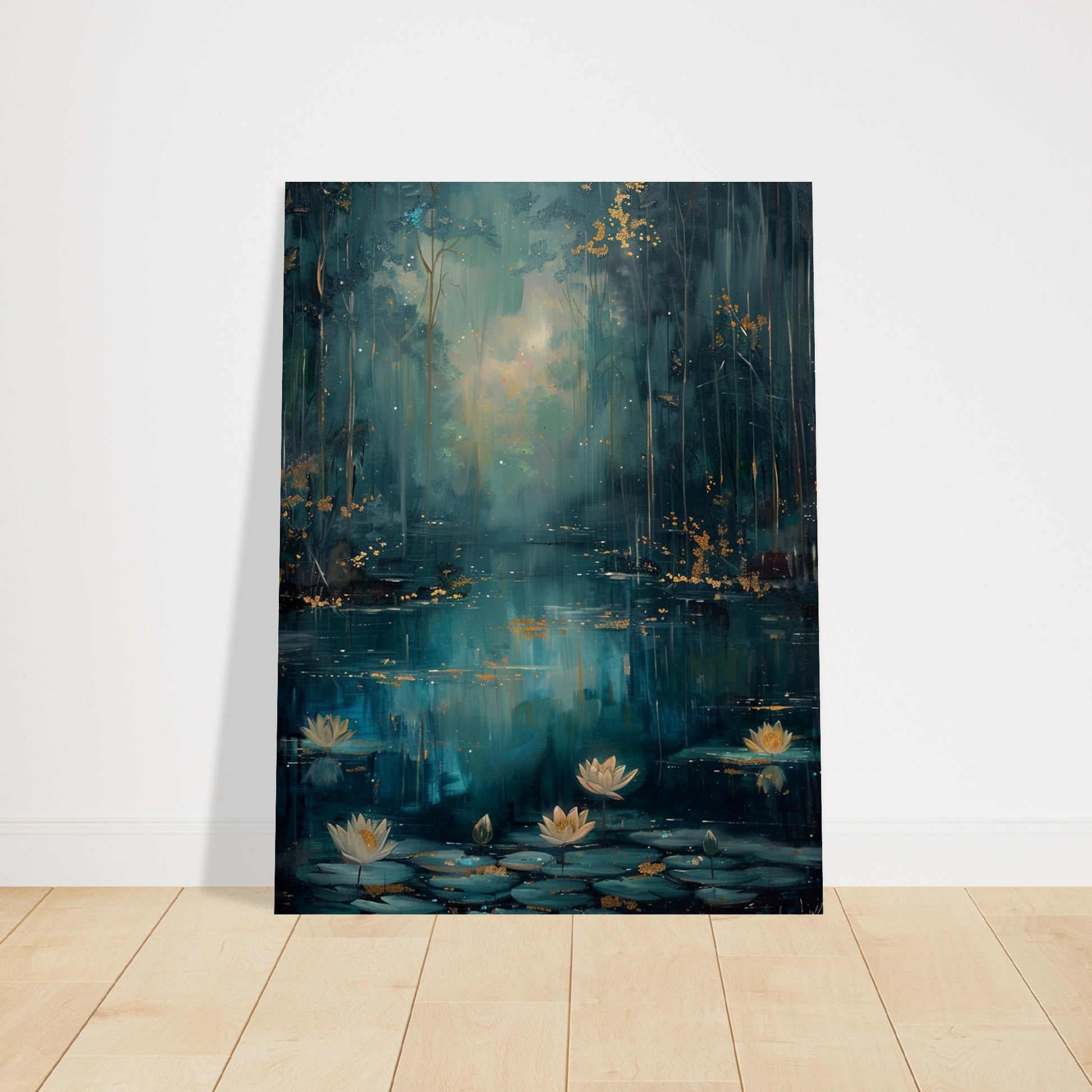 Tranquil Pond - A Serene Water Lily Dreamscape - Fantasy Art-poster