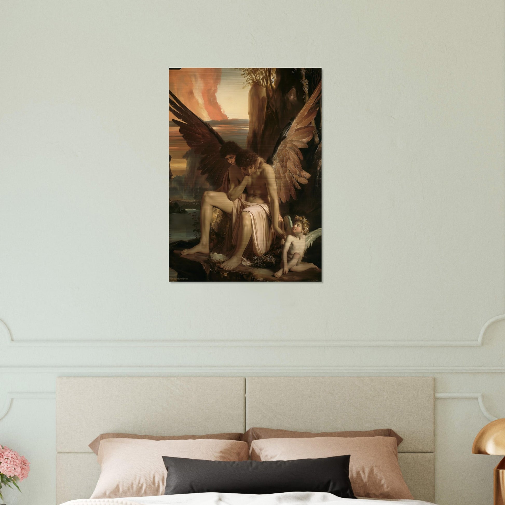 Celestial Aegis - Guardians at Dusk - Classic Art-print-on-aluminum