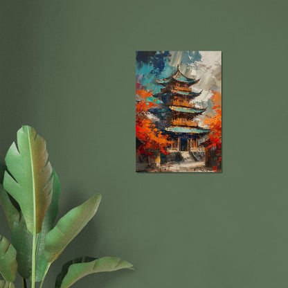 Autumn Monastery - Abstract Wall Art-poster