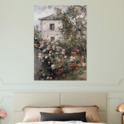 Blossoming Seclusion - The Rose Garden's Secret - Floral Art-print-on-aluminum